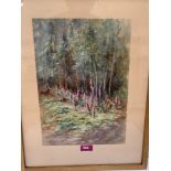 M. E. HAWARD. BRITISH 20TH CENTURY A woodland path. Signed. Watercolour 14' x 10'