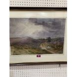 HENRY JAMES LOCKLEY. BRITISH Fl. 1887-1920 A moorland landscape. Signed. Watercolour. 13' x 19'