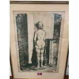 An indistinctly signed lithograph of a female nude, numbered 3/8. 19' x 13½'