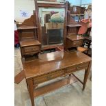 An Edward VII walnut dressing table. 42' wide (A.F.)