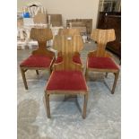 A set of four Meredew modernist ply dining chairs. c.1960s