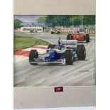 SIMON WARD. BRITISH 20TH/21ST CENTURY A Formula One motor race. Signed and dated 1997. Watercolour