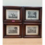 Four equestrian prints after Marshall in oak frames. 8¾' x 10¼' overall