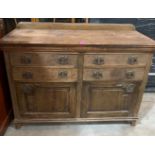 A late Victorian walnut sideboard. 54' wide