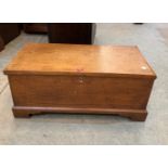 A 19th century oak chest on bracket feet. 34' wide