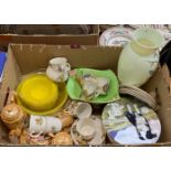 A box of miscellaneous ceramics