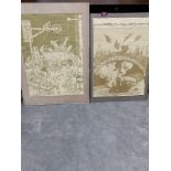 AFTER WILLIAM HEATH ROBINSON. BRITISH 1872-1944 Three monochrome railway cartoon posters. 24' x 18'