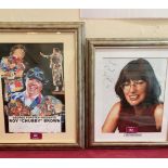 Popular Culture. Roy 'Chubby Brown' and Janet Street Porter. Signed photographs. Framed (2)