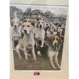 A limited edition printed, The Heythrop Hounds, no. 61/400. Signed in pencil 16' x 12½'