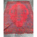 A red ground carpet. 122' x 89'. (A.F.)