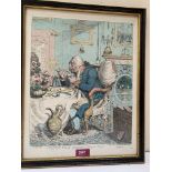 AFTER JAMES GILRAY. BRITISH 1756-1815 A satirical cartoon - Temperance. Ltd ed. no 1201/2500.