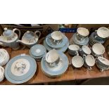 A quantity of Royal Doulton Rose Elegans tableware. 85 pieces