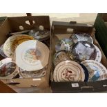 Four boxes of collectors' plates