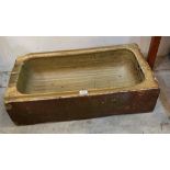 A Victorian stoneware sink. 30' wide