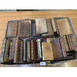 A box of leather bound and other books