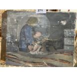 BARBARA DORF. BRITISH 1933-2016 Mother and child. Oil on board 8' x 10'. Prov: From the Estate of