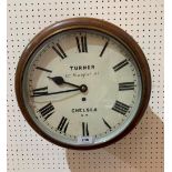 An English dial wall timepiece with fusee movement, the 12' dial signed Turner, Chelsea