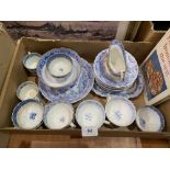 A collection of Miles Mason blue and white teaware, the lot to include a volume 'Mason Porcelain and