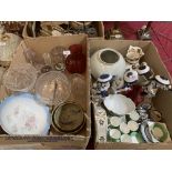 Two boxes of miscellaneous ceramics and glassware