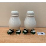 A pair of Carlton Ware 'walking' salt and pepper shakers. 4½' high