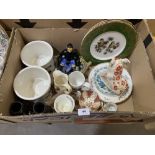 Two boxes of miscellaneous ceramics