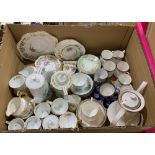 A box of miscellaneous teaware