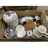 Two boxes of miscellaneous ceramics