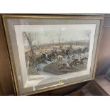 Four framed racing prints after Charles Hunt. Pub. I.W. Laird 1839. 23' x 30'