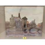 GEORGE HARRISON. BRITISH 1882-1936 Les Pont des Beguinages, Bruges. Signed, dated 1924 and inscribed