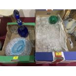 Two boxes of 19th century and later glassware