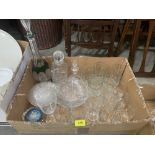 Two boxes of glassware