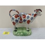 An early 19th century pearlware cow creamer. 5½' high