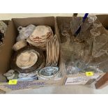 Three boxes of sundry ceramics and a box of glassware
