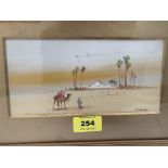F.VARLEY. BRITISH 20TH CENTURY North African landscapes. A pair. Signed. Watercolour 4' x 8'