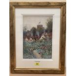 ALEXANDER LAWSON. BRITISH Fl. 1886-1906 A Warwick cottage garden. Signed. Watercolour. 13' x 8½'