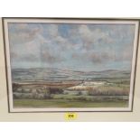 DON SIDEBOTHAM. BRITISH 20TH CENTURY Corvedale from Foxley. Signed. Pastel 10½' x 15'