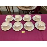 Eight Wedgwood Queensware cups and saucers