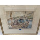 PHILIP C. PRIESTLY. BRITISH 1901-1972 Brixham Harbour. Signed and inscribed. Watercolour. 11' x 15'