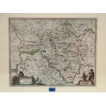 A map of Radnorshire, Johannes Janssonius-Dutch 1588-1664. Radnoriensis Comitatus Vulgo The Counties