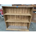 A pine open bookcase. 36' wide