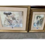 Two gilt framed lithographs after Gary Benfield, 'Embrace' and Appassionte III