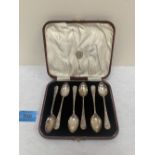 A cased set of six George V silver teaspoons Sheffield 1926. 1ozs