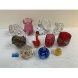 A collection of studio and other glassware