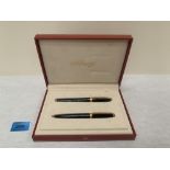 A cased Dupont Valmet fountain pen with 14k nib and ballpoint pen