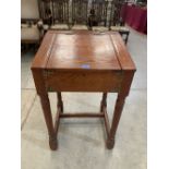 A 19th century pitch pine school desk. 36' high