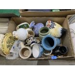 Two boxes of dinnerware and other ceramics