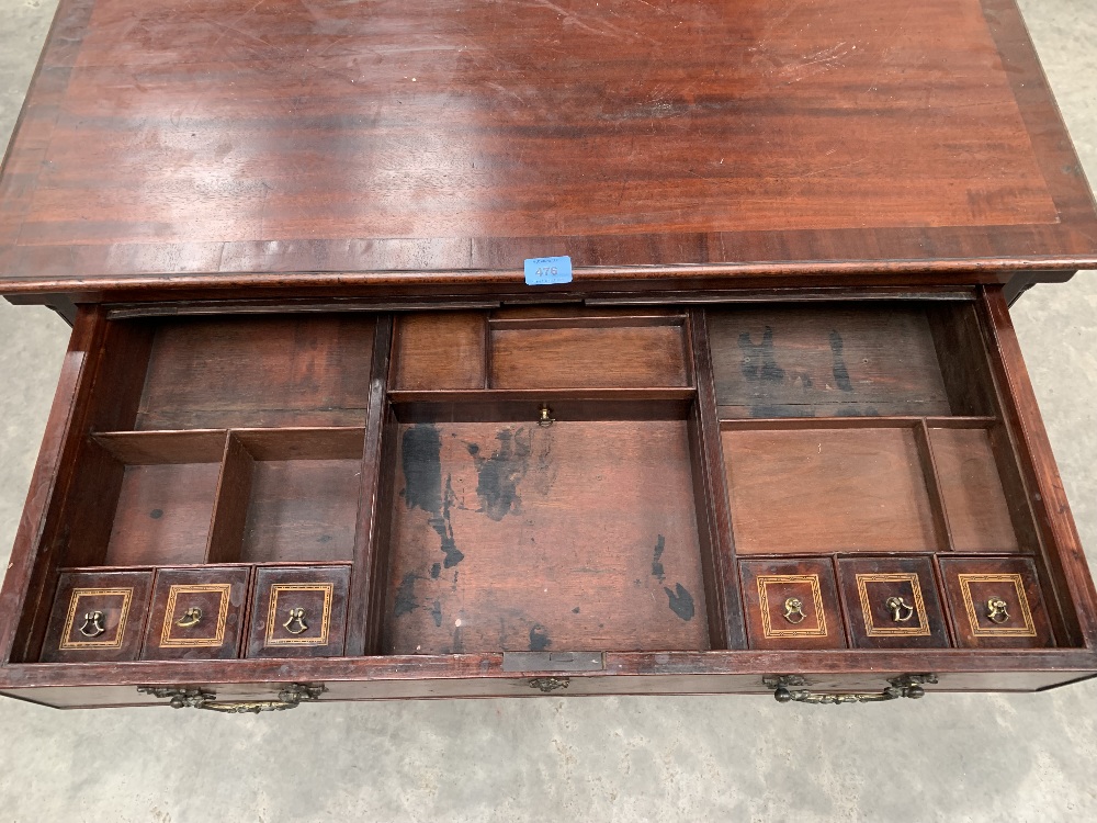 An 18th century mahogany chest, the top drawer fitted with slide revealing a compartmented - Image 2 of 2