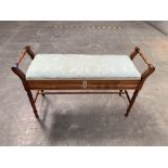 An Edward VII walnut duet stool. 40' long