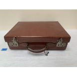A vintage leather case. 16' wide