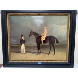 A pair of racing oleographic prints after John Frederick Herring. 22' x 28'